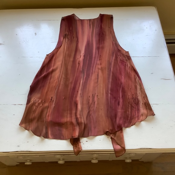 Shani hand painted marbled draped silk vest Small medium? - Picture 7 of 9